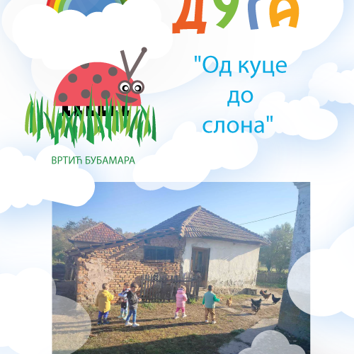 „Од куце до слона“ пројекат васпитачица Наташе Месаровић и Оливере Милачић са средњом васпитном групом деце вртића „Бубамара“