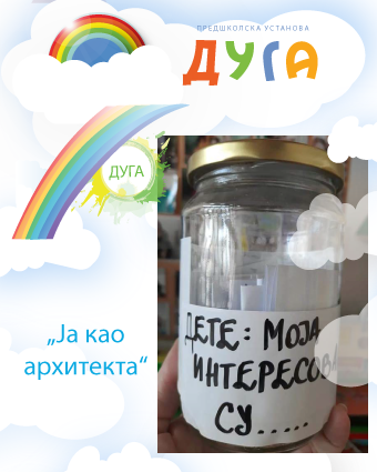 You are currently viewing „Ја као архитекта“ примена едукативних садржаја са семинара у пракси – пројекат са предшколском групом вртића „Дуга“ васпитачице Јана Јовановић и Магдалена Марковић