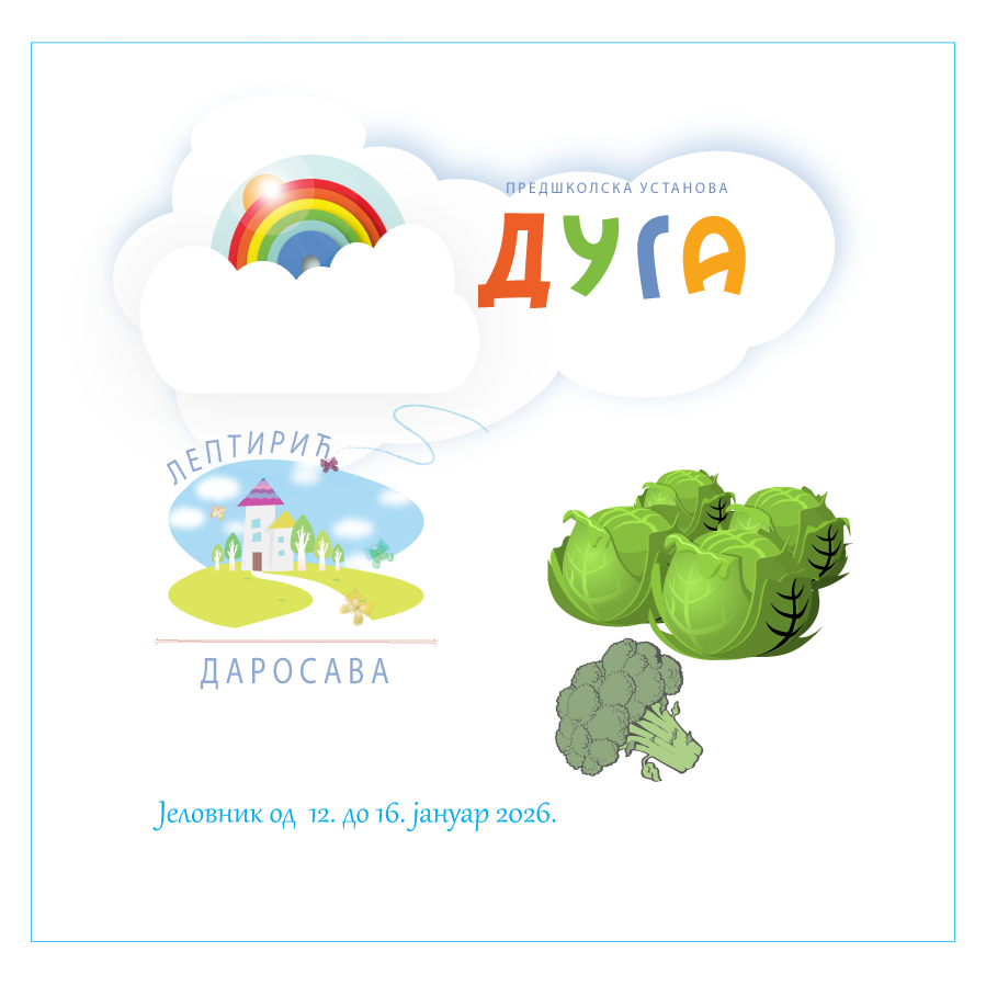 You are currently viewing Јеловник од 12. до 16. јануара 2026. године