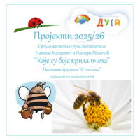 „Које су боје крила пчела“ наставак пројекта 2025/26. година средња група вртић „Бубамара“васпитачице Наташа Месаровић и Оливера Милачић